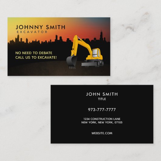 Bagger-Slogan-Visitenkarten Visitenkarte (Vorne/Hinten)