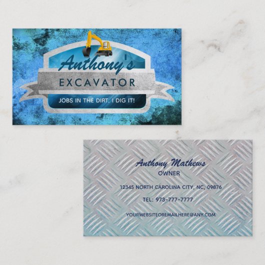 Bagger Slogans Visitenkarten Visitenkarte (Vorne/Hinten)