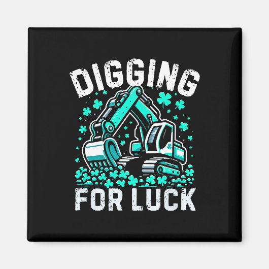 Bagger St Patricks Day Jungen St Pats Konstruktion Magnet (Vorne)