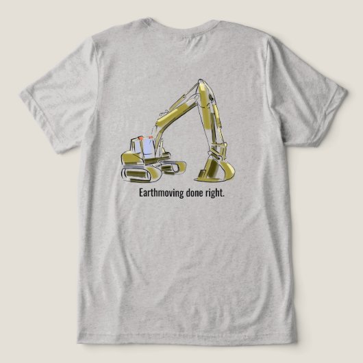 Bagger T-Shirt Schwergerätebediener Tri-Blend Shirt (Design Rückseite)