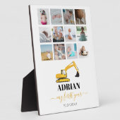 Bagger Truck Baby erstes Jahr Foto Collage Fotoplatte (Seite)