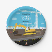 Bagger Truck Bauwagen Geburtstagspartei Pappteller (Vorderseite)