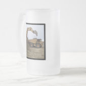 Bagger u. Kipper Mattglas Bierglas (Vorderseite Links)