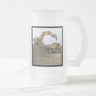 Bagger u. Kipper Mattglas Bierglas