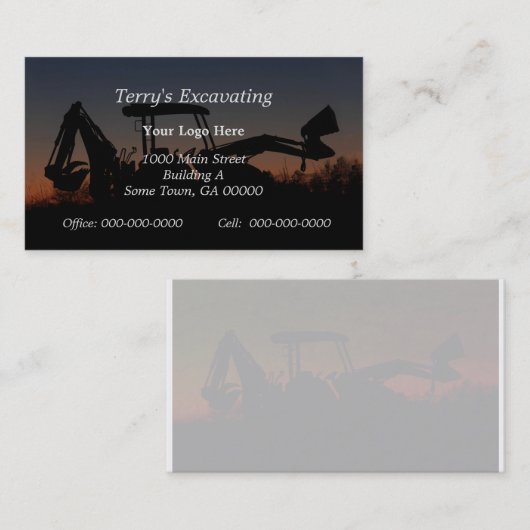 Bagger-Visitenkarte Visitenkarte (Vorne/Hinten)