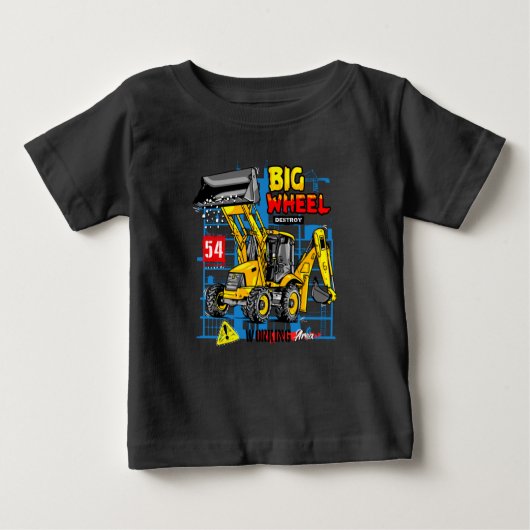 Baggerbagger für große Räder Baby T-shirt (Vorderseite)