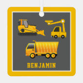 Baggerbagger Ornament Aus Metall (Rückseite)