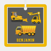 Baggerbagger Ornament Aus Metall (Vorderseite)