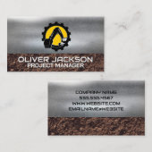 Baggerbau | Buildlogo | Metallisch Visitenkarte (Vorne/Hinten)
