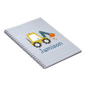 Baggerbau LKW-Strick-Notebook Notizblock (Rechte Seite)