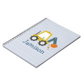 Baggerbau LKW-Strick-Notebook Notizblock (Linke Seite)
