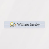 Baggerbau Truck Blue Stri Namensschilder Etiketten (Design 2)