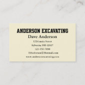 Baggerbau Visitenkarte (Rückseite)