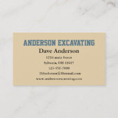 Baggerbau Visitenkarte (Rückseite)