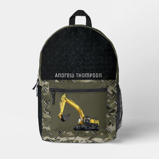 Baggerbauausrüstung Coole Camouflage Bedruckter Rucksack (Vorderseite)