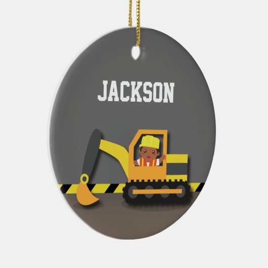 Baggerbauer American Boy Keramik Ornament (Rechts)