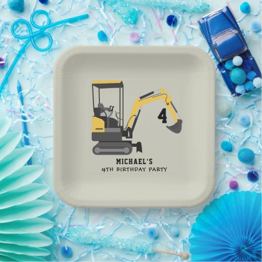 Baggerbauer jeden Geburtstag Pappteller (Party)