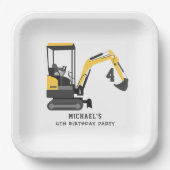 Baggerbauer jeden Geburtstag Pappteller (Vorderseite)