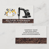 Baggerbaufahrzeug | Bohrer | Hardware Visitenkarte (Vorne/Hinten)