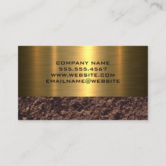 Baggerbaufahrzeug | Dirt | Metall Visitenkarte (Rückseite)