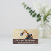 Baggerbaufahrzeug | Holzkörner Visitenkarte (Stehend Vorderseite)