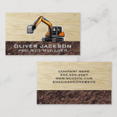 Baggerbaufahrzeug | Holzkörner Visitenkarte (Vorne/Hinten)