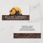 Baggerbaufahrzeug Visitenkarte (Vorne/Hinten)