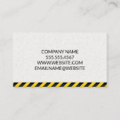 Baggerbaufahrzeug Visitenkarte (Rückseite)