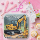 Baggerbaugerät-Digger Geburtstag Pappteller (Party)
