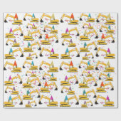 Baggerbaumuster für LKW-Party Geschenkpapier (Flach)