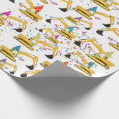 Baggerbaumuster für LKW-Party Geschenkpapier (Ecke)