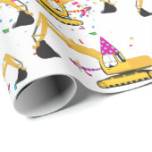 Baggerbaumuster für LKW-Party Geschenkpapier (Rolleneckpunkt)