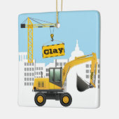 Baggerbaustelle - Personalisierung des Namens Keramikornament (Links)