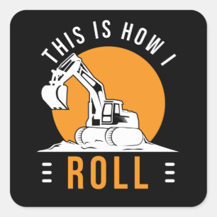 Baggerbaustellenbetreiber Quadratischer Aufkleber