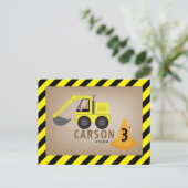 Baggerbauthema Geburtstag Postkarte (Stehend Vorderseite)