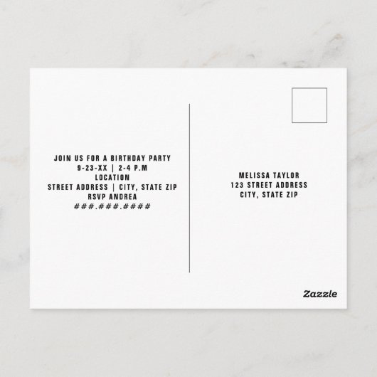 Baggerbauthema Geburtstag Postkarte (Rückseite)