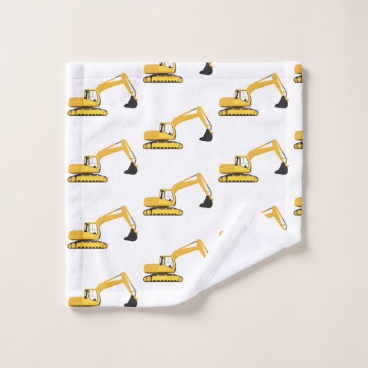 Baggerbauwagen Badhandtuch Set (Waschlappen)