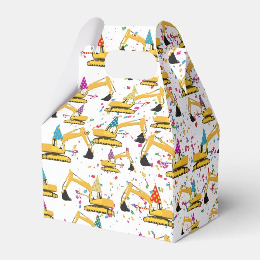 Baggerbauwagen Geburtstagspartei Geschenkschachtel (Rückseite)