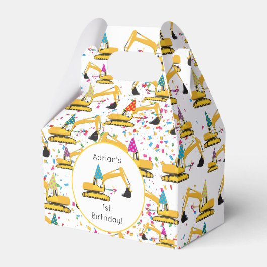 Baggerbauwagen Geburtstagspartei Geschenkschachtel (Vorderseite)