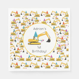 Baggerbauwagen Geburtstagspartei Serviette