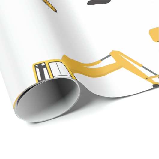 Baggerbauwagen Geschenkpapier (Rolleneckpunkt)