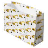 Baggerbauwagen Große Geschenktüte (Rückseite Schrägansicht)
