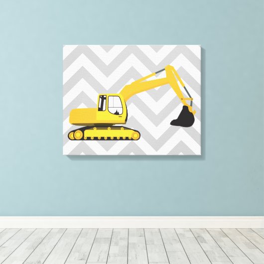 Baggerbauwagen Leinwanddruck (Insitu (Holzboden))