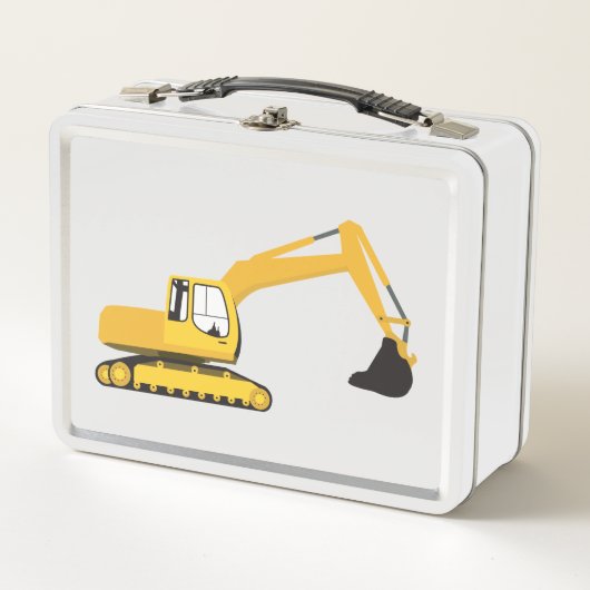 Baggerbauwagen Metall Brotdose (Vorderseite)