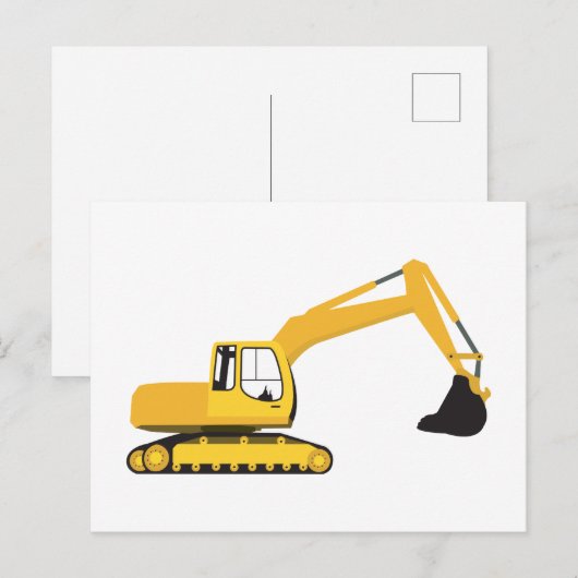 Baggerbauwagen Postkarte (Vorne/Hinten)