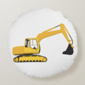 Baggerbauwagen Rundes Kissen (Rückseite)