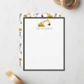 Baggerbauwagen Werkzeuge für Kinder Mitteilungskarte (Vorderseite/Rückseite Beispiel)