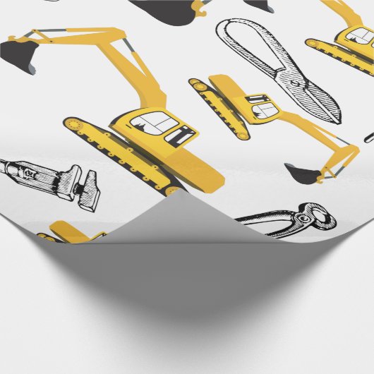 Baggerbauweise Geschenkpapier (Ecke)