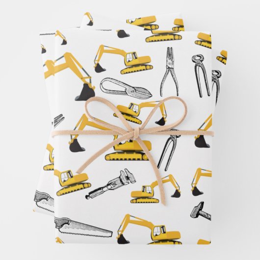 Baggerbauweise Geschenkpapier Set (Beispiel)