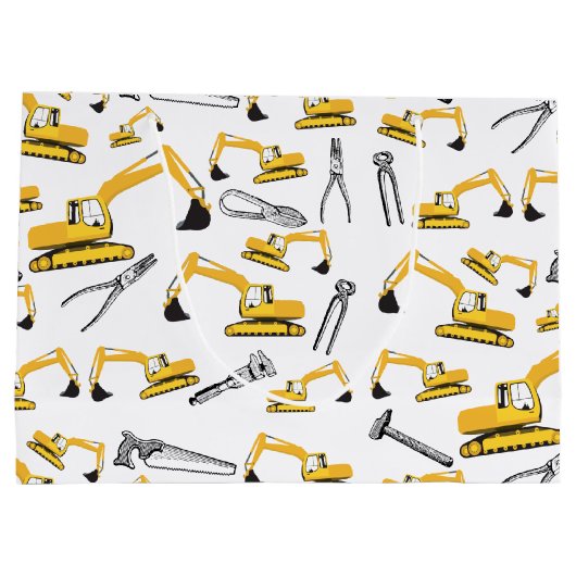 Baggerbauweise Große Geschenktüte (Rückseite)